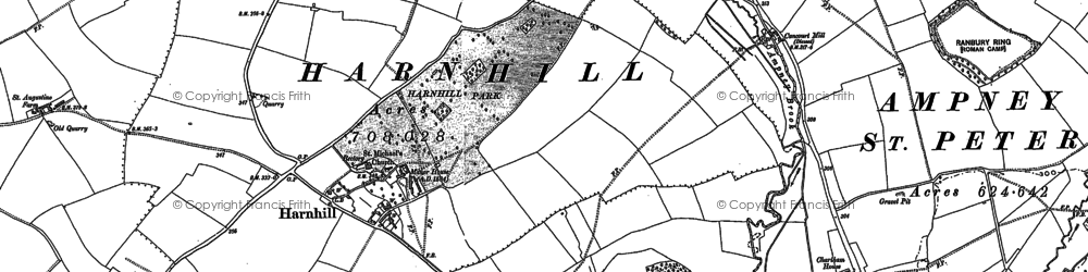 Old map of Harnhill in 1882