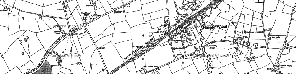 Old map of Gallows Corner in 1895