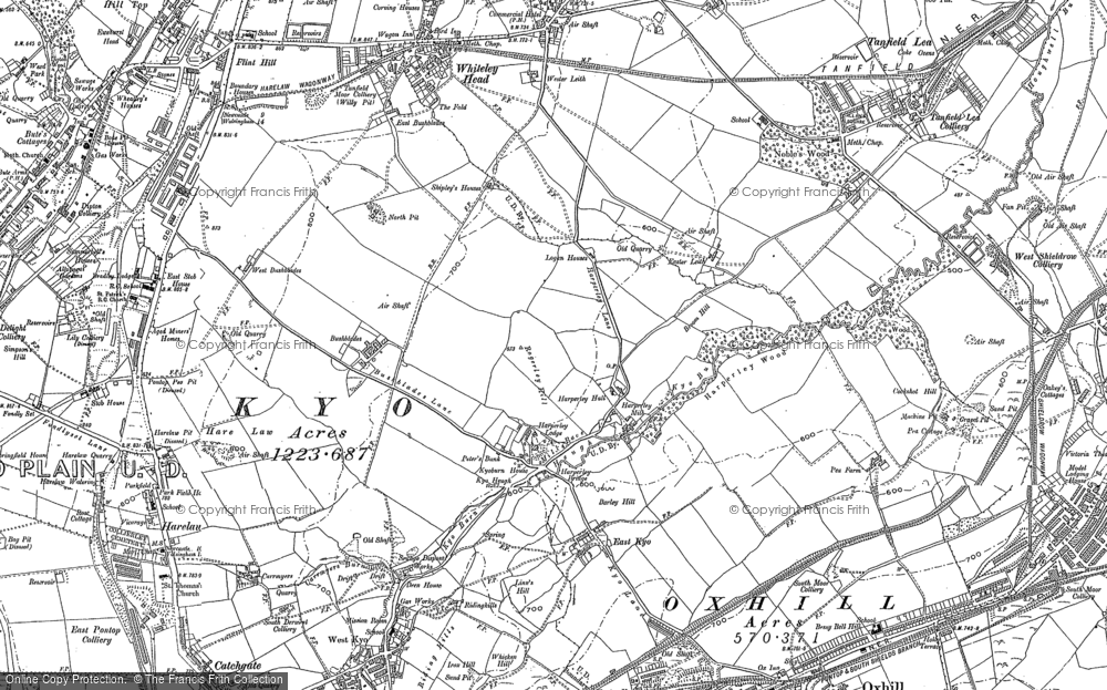Old Map of Harperley, 1895 - 1916 in 1895