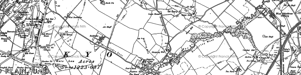 Old map of Harperley in 1895