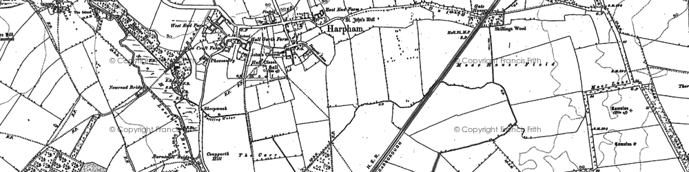 Old map of Harpham in 1888