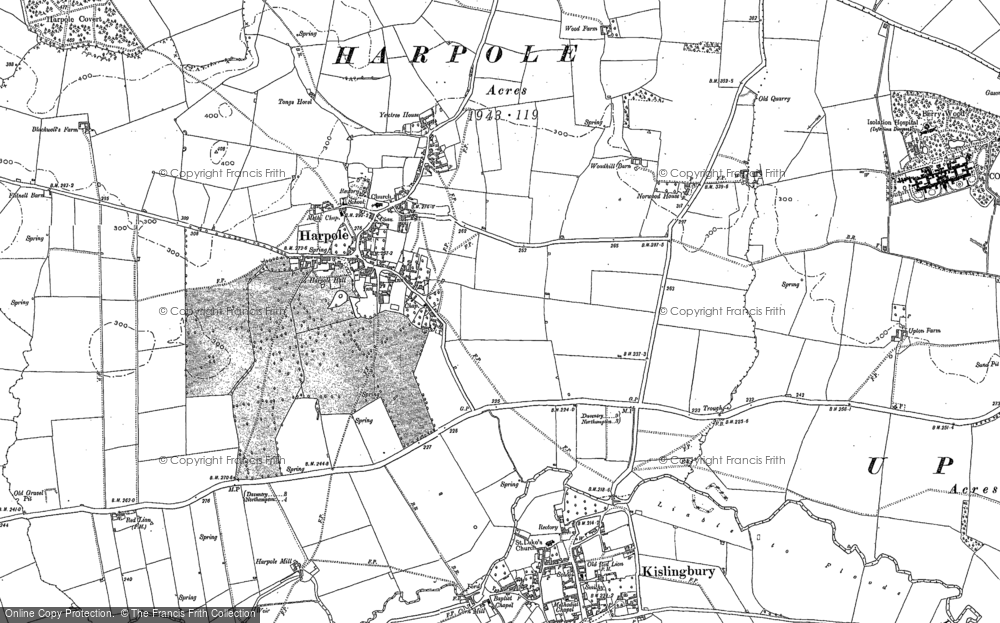 Old Map of Harpole, 1883 - 1884 in 1883