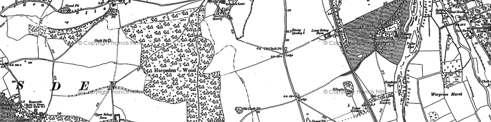 Old map of Harpsden in 1897