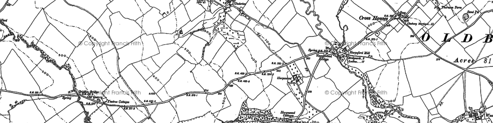 Old map of Harpswood in 1882