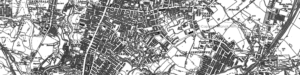 Old map of Blackley in 1889