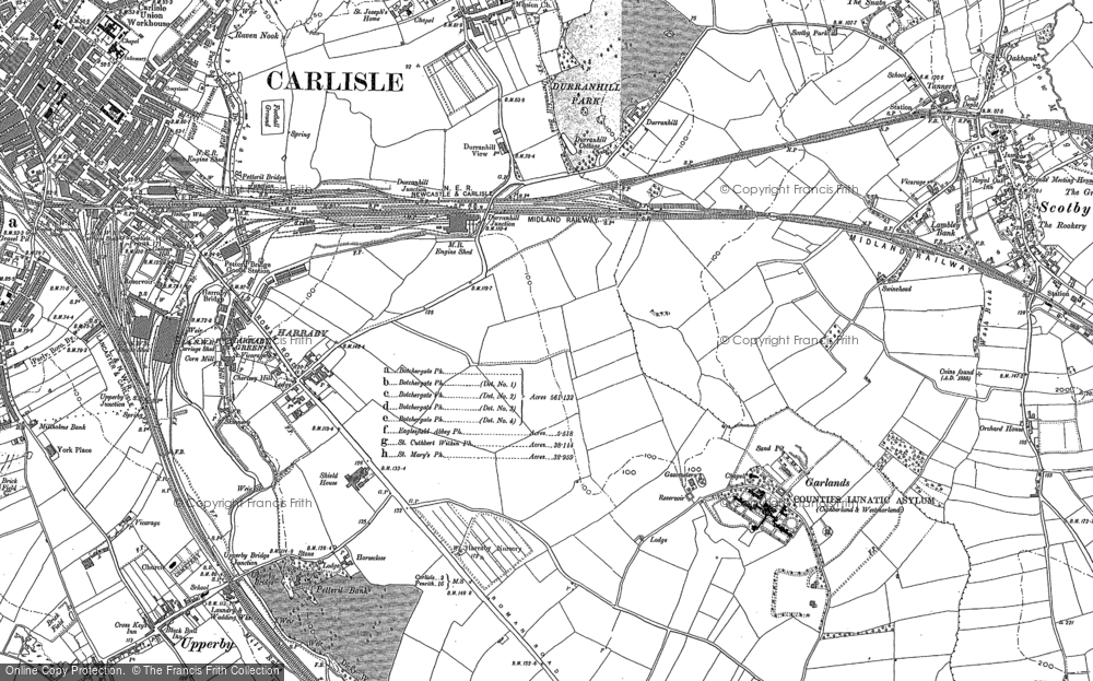 Old Map of Harraby, 1899 in 1899