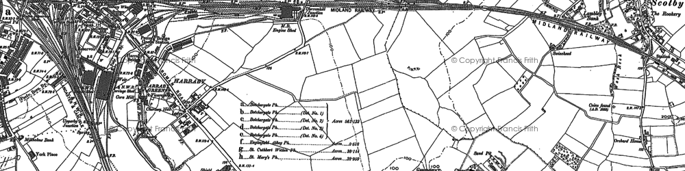 Old map of Harraby in 1899