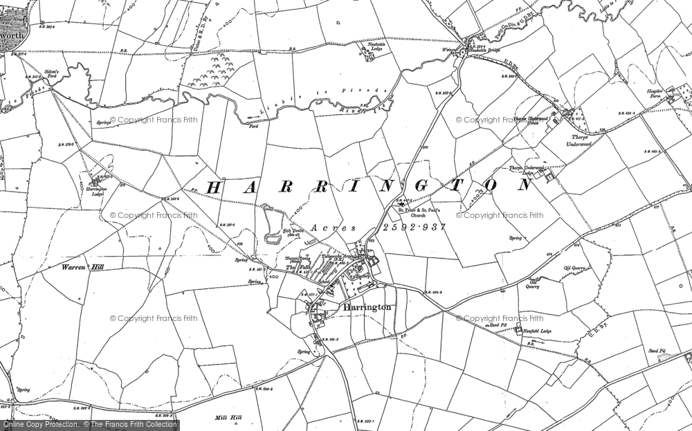 Old Map of Harrington, 1884 in 1884