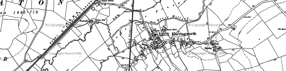 Old map of Harringworth in 1885