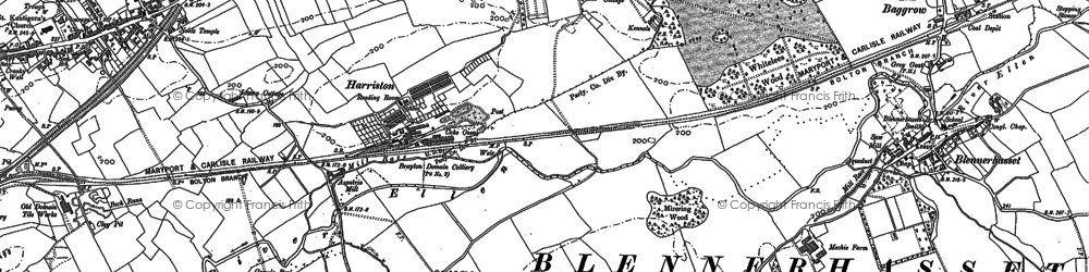 Old map of Harriston in 1885
