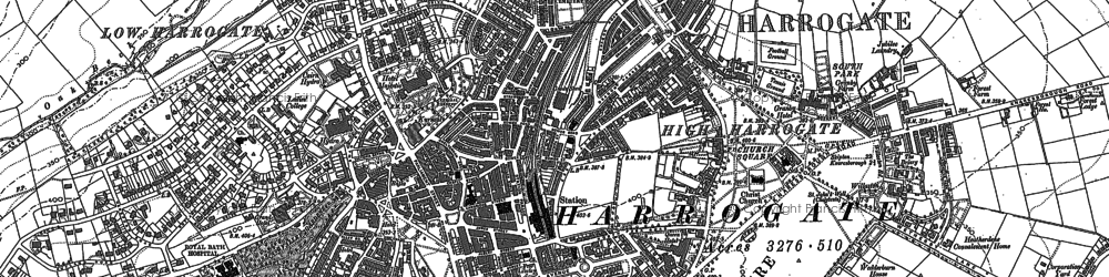 Old map of Harrogate in 1883