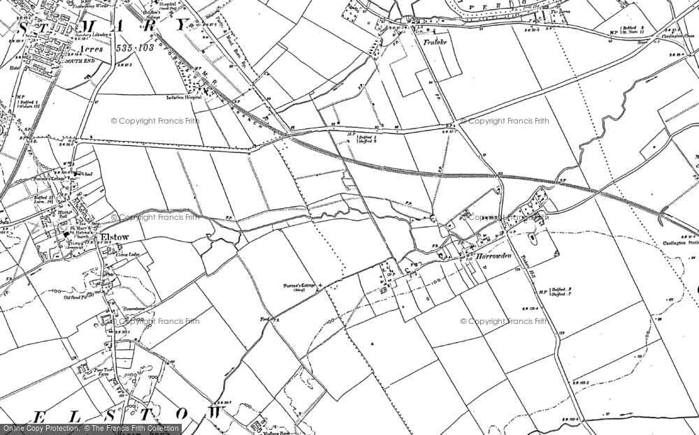 Old Map of Historic Map covering Fenlake in 1882