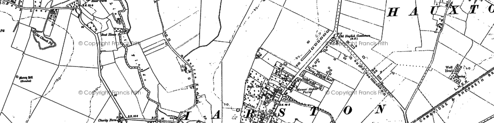 Old map of Harston in 1885