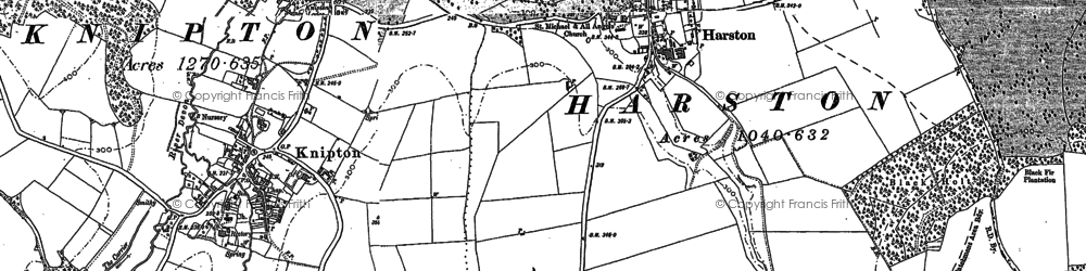 Old map of Harston in 1886