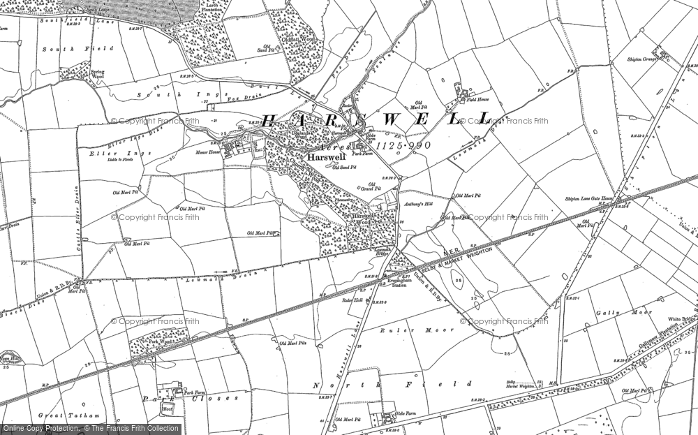 Old Map of Harswell, 1889 in 1889
