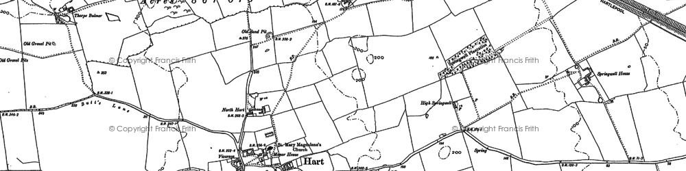 Old map of Hart in 1896