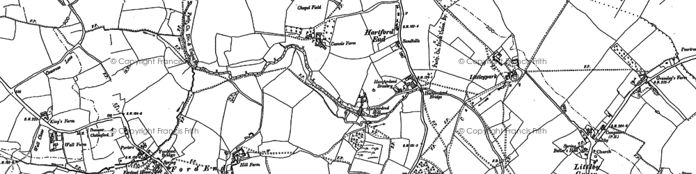 Old map of Hartford End in 1895