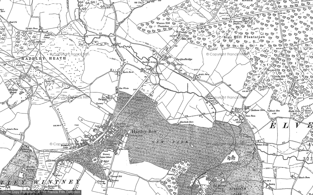 Old Map of Historic Map covering Elvetham Hall in 1909
