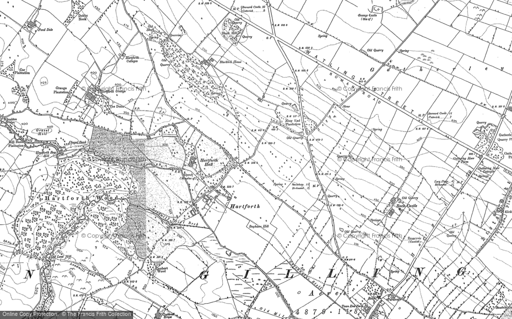 Old Map of Hartforth, 1892 in 1892