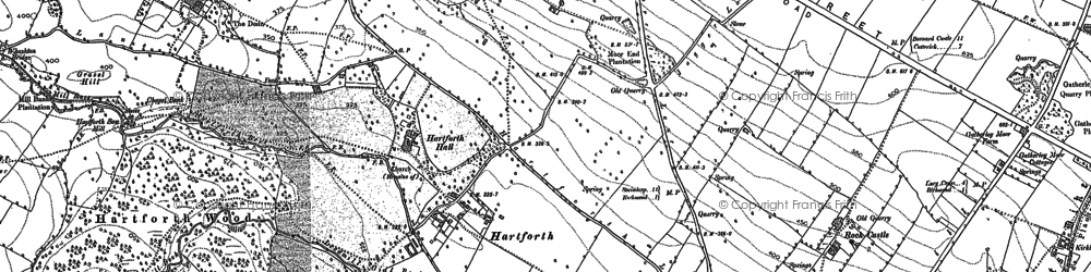 Old map of Hartforth in 1892