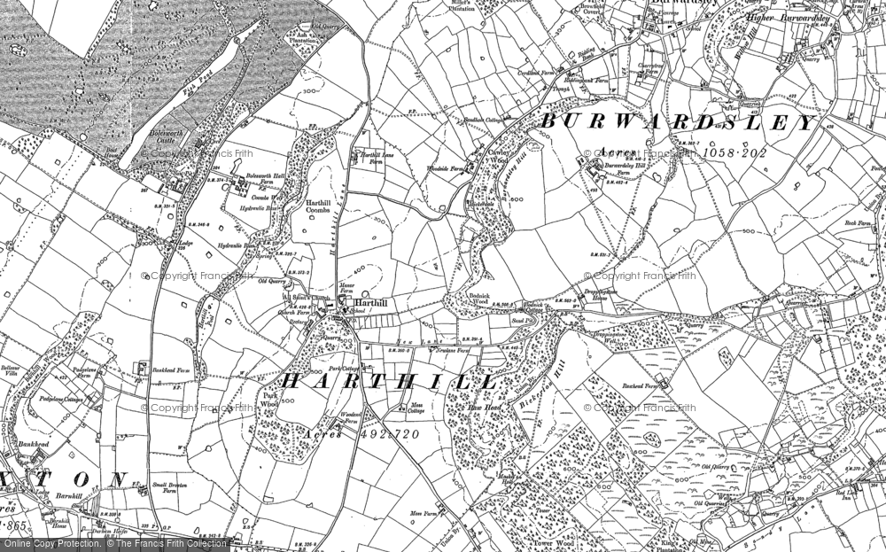 Old Map of Historic Map covering Bolesworth Castle in 1897