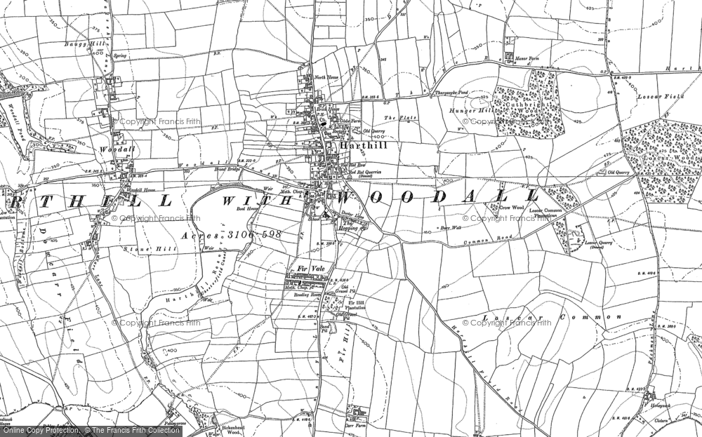 Old Map of Harthill, 1922 - 1929 in 1922