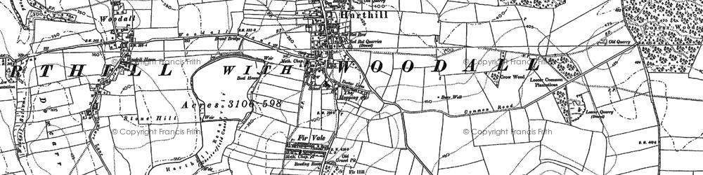 Old map of Harthill in 1922