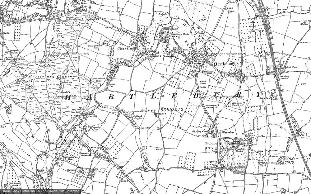 Old Map of Hartlebury, 1883 in 1883