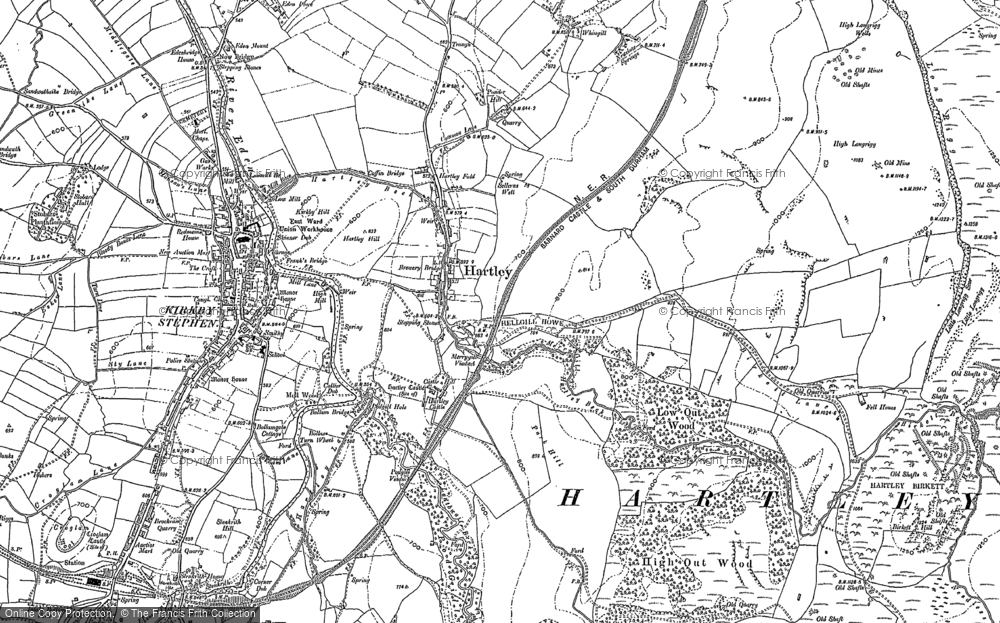 Old Map of Historic Map covering Birkett Beck in 1897