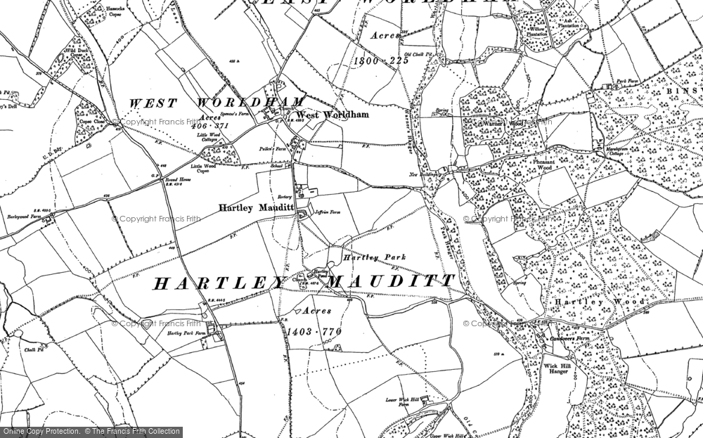 Old Map of Hartley Mauditt, 1895 - 1909 in 1895