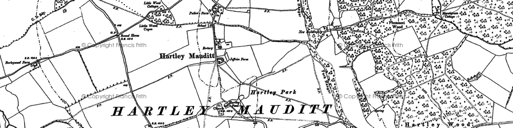 Old map of Hartley Mauditt in 1895