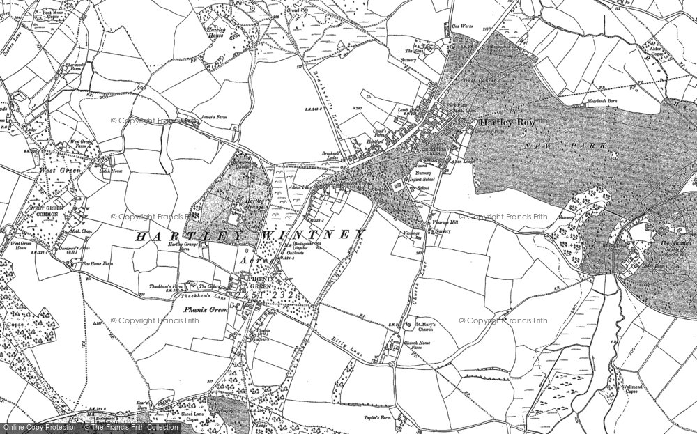 Old Map of Historic Map covering Winchfield Ho in 1894