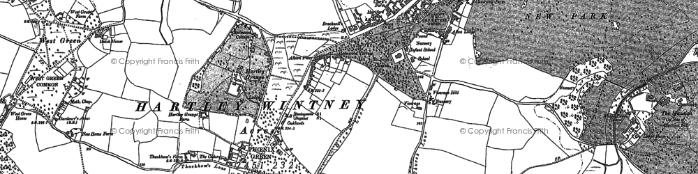 Old map of Winchfield Ho in 1894