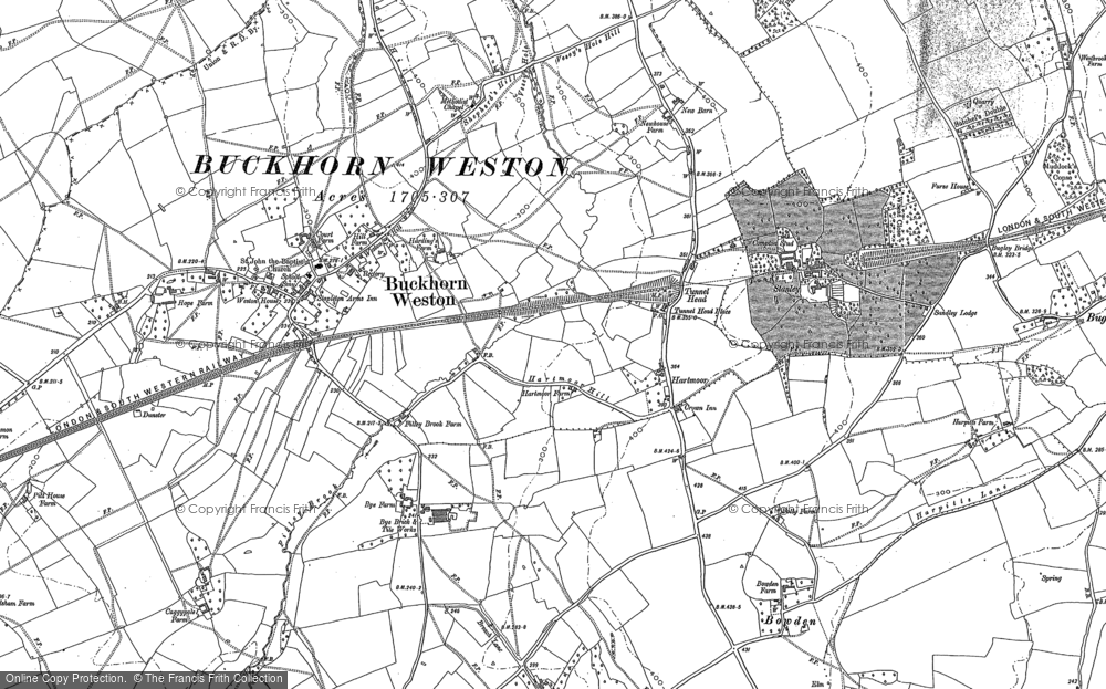 Old Map of Hartmoor, 1900 - 1901 in 1900