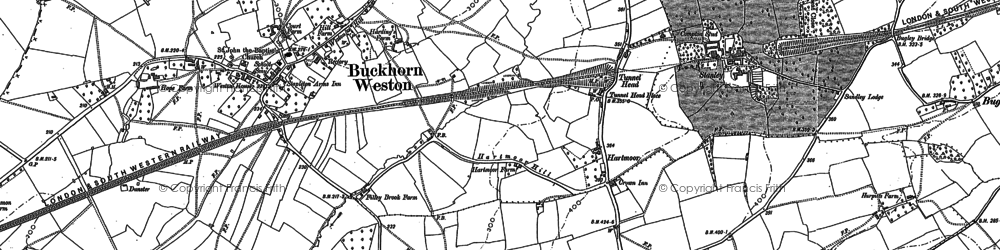 Old map of Hartmoor in 1900