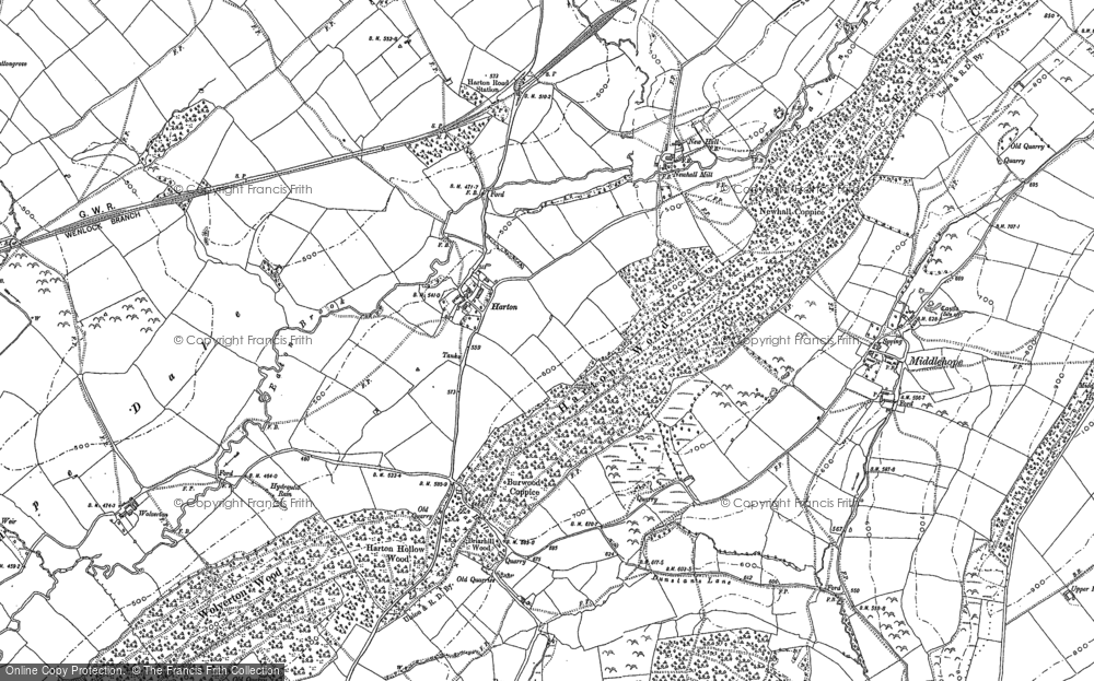Old Map of Harton, 1883 in 1883