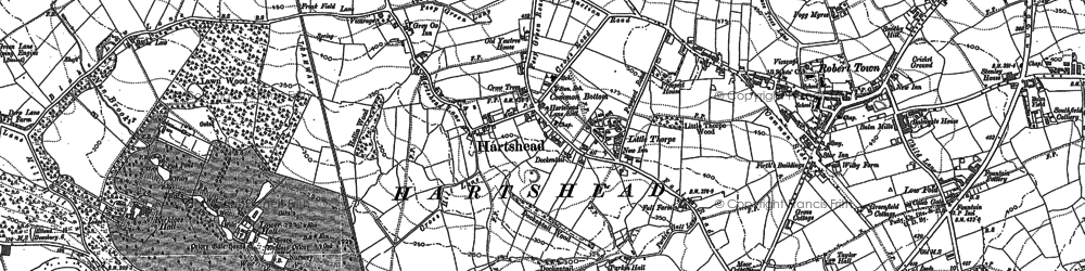 Old map of Hartshead in 1892