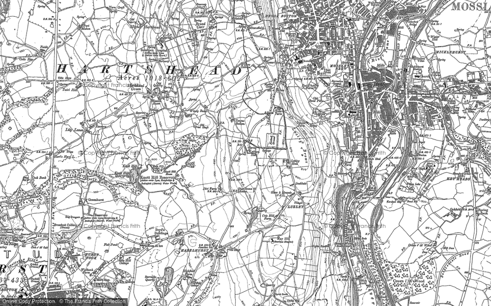 Old Map of Historic Map covering Brook Bottom in 1891