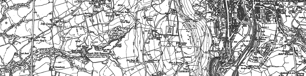 Old map of Hartshead Pike in 1891