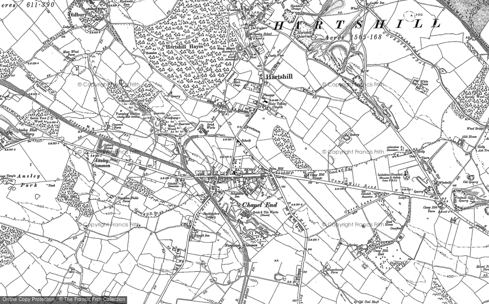 Old Map of Hartshill, 1901 in 1901