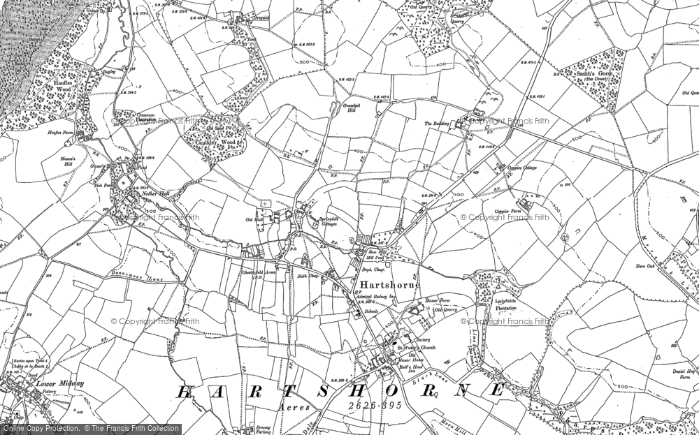 Old Map of Hartshorne, 1900 in 1900