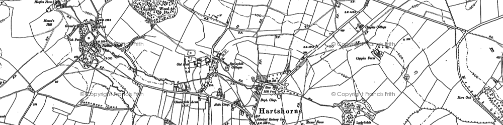 Old map of Hartshorne in 1900