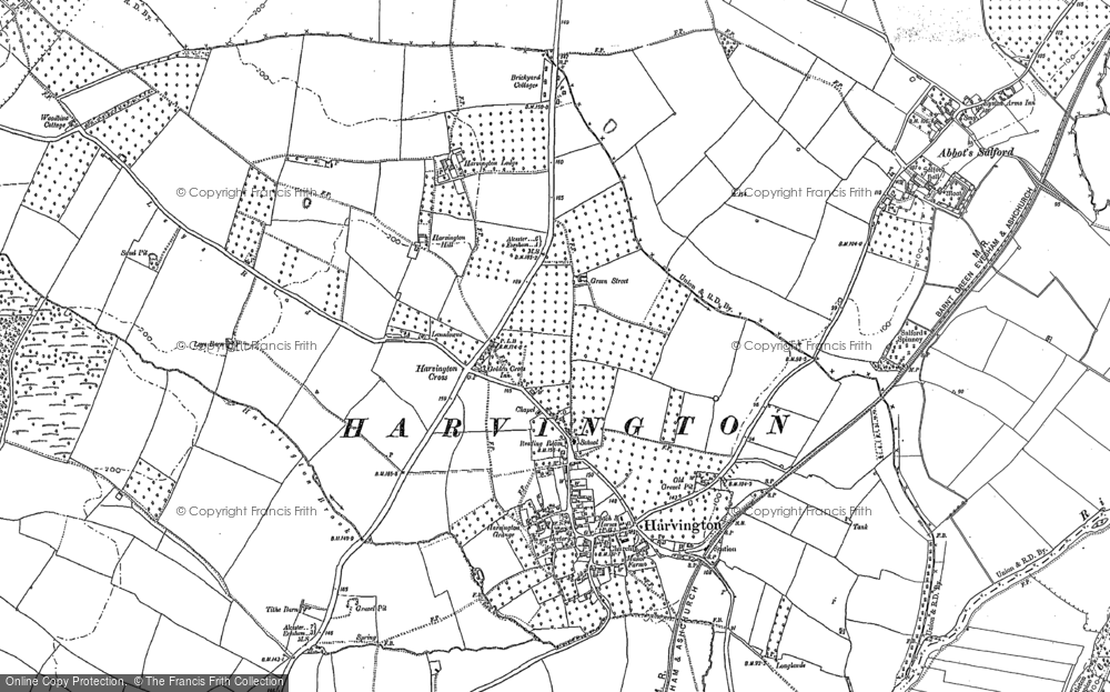 Old Map of Harvington, 1883 - 1884 in 1883