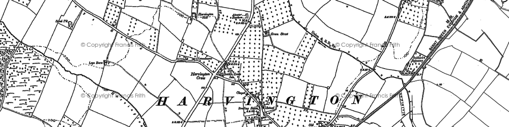 Old map of Harvington in 1883