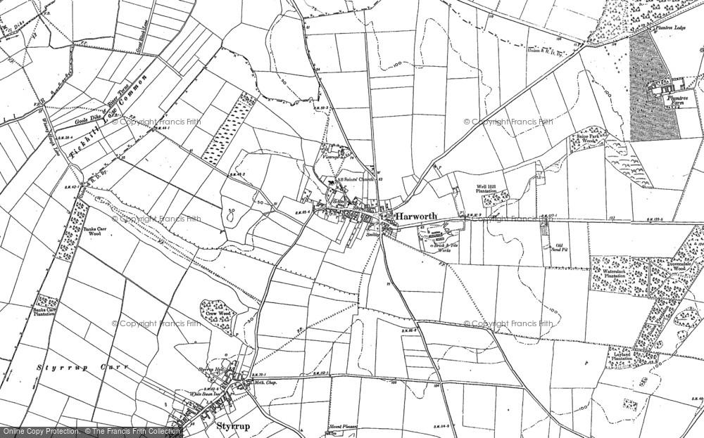 Old Map of Harworth, 1885 - 1898 in 1885
