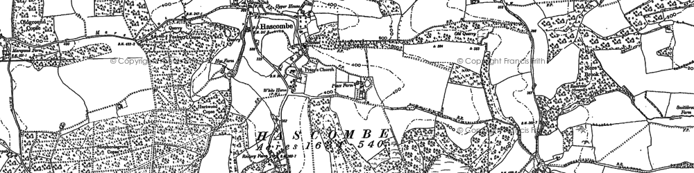 Old map of Hascombe in 1870