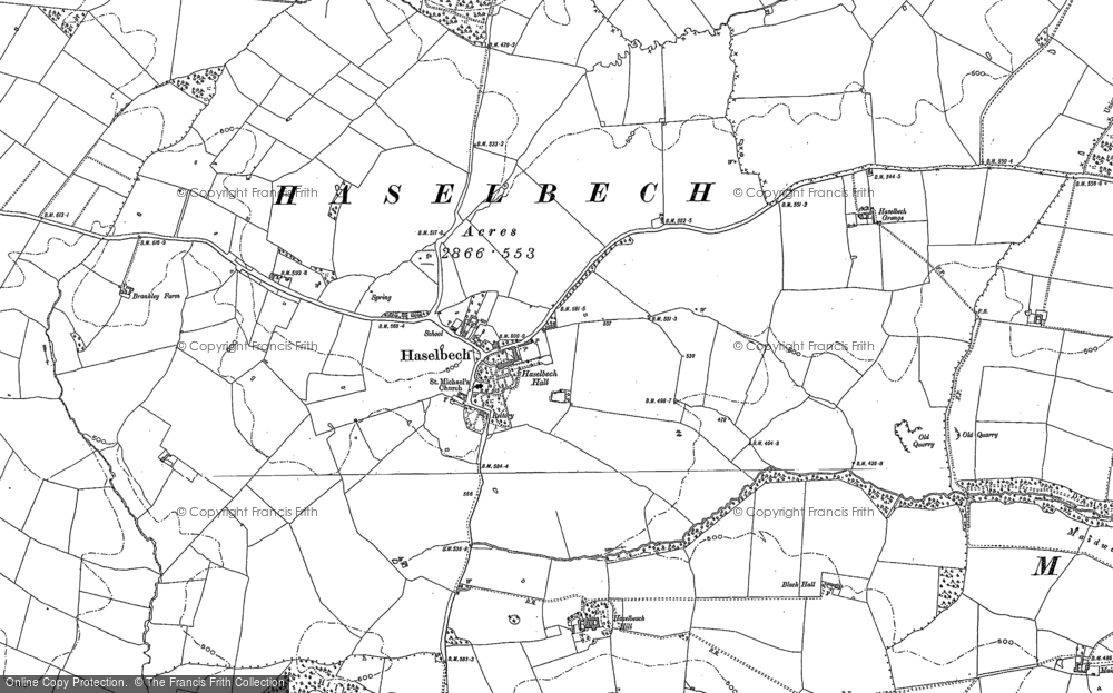 Old Map of Haselbech, 1884 - 1899 in 1884
