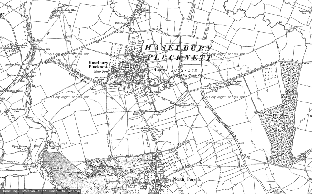 Old Map of Haselbury Plucknett, 1886 in 1886