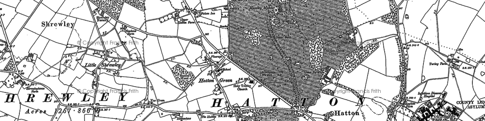 Old map of Haseley in 1886