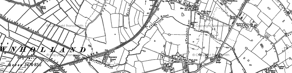 Old map of Downholland Cross in 1892